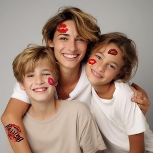 Beso labios tatuaje temporal pegatinas piel segura Halloween Día de la madre Cosplay pegatinas para adultos niños - Product Image 6
