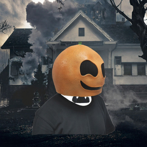 Masque intégral en latex Orange Scary Fruit pour adultes, idéal pour Halloween, les fêtes, les festivals et les accessoires de déguisement - Product Image 3