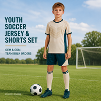 Ensemble de maillot et short de football personnalisés pour jeunes, col rond, uniforme de sublimation pour l'entraînement de football junior et les compétitions de club