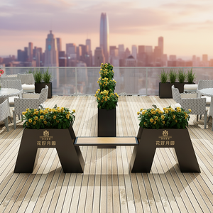 Fioriera da Esterno Moderna Minimalista Personalizzata in Alluminio Verniciato a Polvere e Acciaio Inossidabile, Vasi Grandi Bianchi per Casa e Giardino - Product Image 2