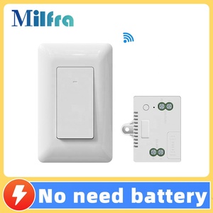 RF433Mhz Interruptor de pared de luz inalámbrico autoalimentado y <span class=keywords><strong>Kit</strong></span> de receptor No se necesita WiFi Interruptor de iluminación de control remoto para interiores y exteriores - Product Image 5