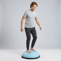 Ballon d'équilibre de yoga et de Pilates en ABS et PVC de 60 cm de diamètre - Conception demi-ballon avec pompe à pied, antidérapant et durable pour les exercices de la zone abdominale