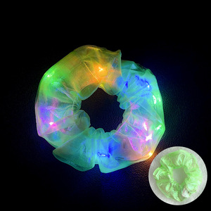 Elastici per Capelli LED Luminosi che si Illuminano al Buio, Fermacoda Scintillanti per Feste, Concerti e Discoteche - Product Image 1