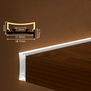 Hồ Sơ LED Nhôm phát quang hai mặt cho tủ đèn tuyến tính lõm với Bảng kính để sử dụng đồ nội thất và nhà bếp - Product Image 4