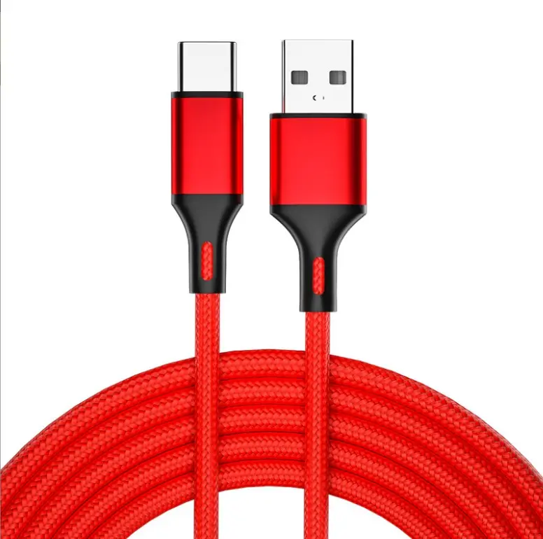 1m 3 feet 3ft Type c TYPE-C USB-C metal head nylon braided fast charging usb power cord data charger cable 1 m 3feet