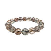 Bracelet en cristal de Quartz rutilé noir de haute qualité Article cadeau élégant pour l'obtention du diplôme Pâques Noël-Technique polie bricolage