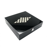 Boîte de rangement en bois pour capsules de café Nespresso personnalisées, emballage en MDF noir laqué piano de luxe
