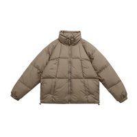 Veste d'hiver personnalisée pour homme et femme, à manches longues, zippée, matelassée, avec poches, coupe ample, courte, style doudoune, veste courte matelassée pour femme