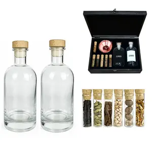Novidade presente personalizado marca gin garrafa casa artesanal cozinha tempero bebida vinho mini fazer você próprio gin kit com cortiça