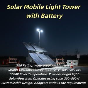 Torre de Iluminación Móvil LED Solar con Mástil de 8m-10m, Altura y Material Personalizables, Diseño a Prueba de Explosiones IP66 para Campos Petroleros - Product Image 2