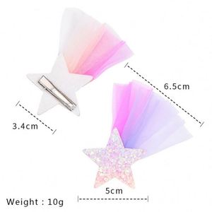 YUSE 91203 Horquilla de Pelo con Cristales de Princesa y Encaje, Dulce y Novedosa para Niñas, 5cm, Estrella Colorida, Ecológica, para Uso Doméstico y Fiestas - Product Image 3