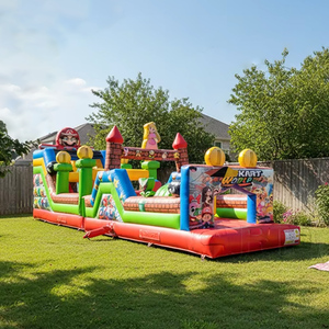 Château gonflable commercial pour enfants avec parcours d'obstacles, toboggan, mur d'escalade, château gonflable <span class=keywords><strong>de</strong></span> saut en PVC - Product Image 1