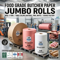 Rouleaux de papier d'emballage rose de qualité alimentaire pour boucher, feuilles pré-découpées pour fumer le bœuf, cuisine extérieure, barbecue