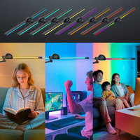 Lampe de bureau flexible maison architecte lampe de table avec pince double écran soins oculaires moniteur d'ordinateur éclairage intelligent