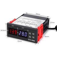 Controlador de Temperatura Digital Dual STC-3008 de 12V 24V 110V 220V, Termostato para Incubadora
