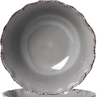 Ensemble de vaisselle en mélamine jetable durable et écologique personnalisable plat de bol de mélange de salade de motif solide rustique blanc