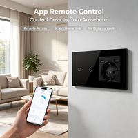 Interrupteur intelligent WiFi UBARO, prise murale EU, panneau tactile en verre trempé, commande vocale Alexa Yandex pour application, IP20, 16A, maison