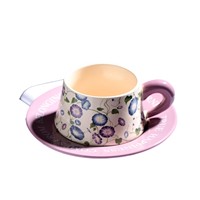 Ensemble tasse à café et soucoupe en céramique motif floral style nordique Ins, luxe léger