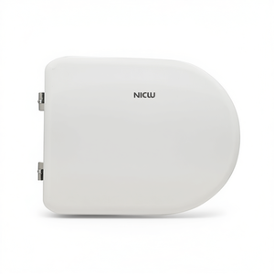 Couvre-siège de toilette blanc avec charnières d'extension en forme de C, longueur 42 cm, largeur 35,5 cm - Product Image 3