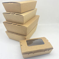 Boîte à lunch jetable en papier kraft pour salades et fruits à emporter en gros