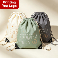 Sac à Dos de Sport Promotionnel Personnalisé en Usine avec Logo, Prix sur Mesure, Sac Cordon 210D en Polyester pour Emballage et Impression