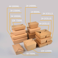 Emballages alimentaires en papier kraft écologiques jetables personnalisés, avec laminage mat et revêtement UV pour sushis, chips de pommes de terre, nouilles