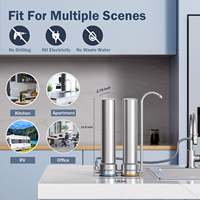 Système de filtre à eau en acier inoxydable à débit rapide de comptoir 5 microns CARBON BLOCK KDF ANTI SCALE FILTER filtre d'élimination du plomb