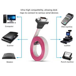 Cable Plano PNGKNYOCN DB9 a 10 Pines IDC Serial RS232 Macho a Conector de Placa Base, Nuevo, para PC, Impresora, Escáner - Product Image 6