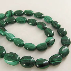 Malaquita Verde, Forma Ovalada Lisa, Pepitas de Malaquita para Joyería, Suministros al por Mayor, Nueva Llegada, 12 Pulgadas, 5-10 mm de Largo, Aprox. - Product Image 2