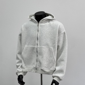 Alta Qualidade Oversized Plain Cotton Fleece Grossa Hoodies Homens OEM Custom Heavyweight Zipped Casual Novo Designer Mochila <span class=keywords><strong>Hoodie</strong></span> - Product Image 2