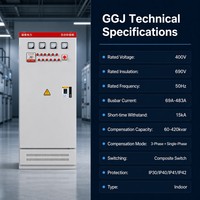 Prix usine Série GGJ 400V 60kvar-420kvar Panneau de correction automatique du facteur de puissance (APFC) Banque de condensateurs pour usine industrielle