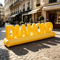 Lettre géante gonflable lumineuse LED personnalisée, logo publicitaire pour promotion en extérieur