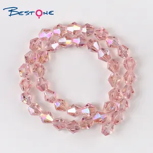 Bestone 4/6/8/10 Mm Glass Beads AB Color Faceted Bicone Glass Crystal Beads DIY Loose Beads