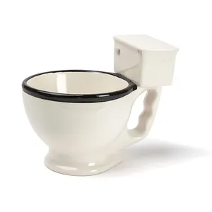 Creative 12 oz Ceramic Coffee Cup in the Shape of a Toilet