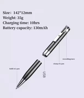 Enregistreur vocal en forme de stylo avec réduction du bruit, 128 Go, enregistrement audio