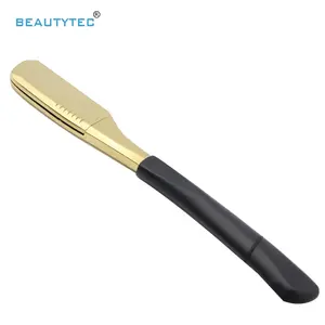 GOLD SILVER JAPANESE STYLE Non disposable Double Edge Safety Rubber Handle Straight Cut Throat Shaving Razor