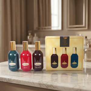 Parfums Nayaab, assortiment de 3 pièces (brun, rouge, vert), vaporisateur de parfum de 120 ml, parfum floral, luxe, longue durée, respectueux de la peau, unisexe - Product Image 1