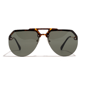 Trendy Unisex <strong>Sunglasses</strong> for Women and Men Red Pilot <strong>Aviation</strong> <strong>Style</strong> Semi-Rimless with Gold Frame UV400 PC Metal CE 30g - Product Image 6