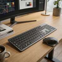 Clavier sans fil avec pavé tactile et support de fixation, clavier portable fin pour tablette, iPad, téléphone, TV