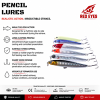 Échantillon Gratuit Leurre Crayon Longue Portée 2ème Génération pour Eau Salée et Eau Douce, Micro Zig Zag en ABS, Marque REDEYES, pour Pêche au Bar