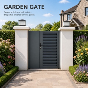 <span class=keywords><strong>Puerta</strong></span> de Jardín de Aluminio Personalizada de 4 pies, Resistente a los Rayos UV, con Doble Hoja Abatible, Estilo Hierro Forjado, <span class=keywords><strong>Puerta</strong></span> de Seguridad de Lujo para Entrada de Villa - Product Image 2