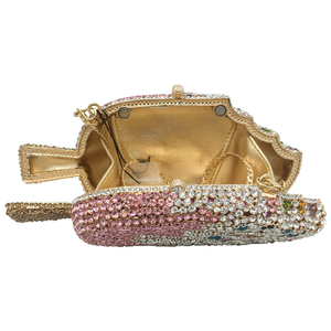 Bolsa de Mão de Luxo para Mulheres com Cristais e Strass, Estilo Clutch para Festas, Corrente de Metal, Moda de Festa - Product Image 2
