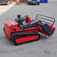 Tondeuse à fléaux sans fil 48 V télécommandée sur chenilles, fabriquée en Chine, broyeur multifonctionnel avec batterie