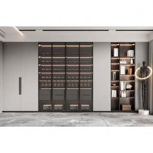 Living Dining Room Farmhouse <b>Wine</b> Coffee Bar Cabinet Storage Drawer Kitchen Sideboard Liquor <b>Glass</b> <b>Holder</b> Buffet Rack Cabinet - Product Image 4