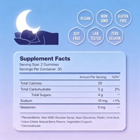 LUVVITA Permen Jeli Melatonin Vegan Grosir Kustom, Penenang Tidur, Membantu Tidur Cepat, Tidur Nyenyak, Bersertifikat untuk Dewasa