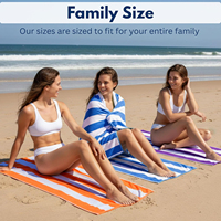 Large Size 30x60in Pure Cotton Beach Towel with Pool Towel Stripes - Quick-drying, Suitable for Swimming, Beach, Bathroom, Yoga,