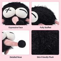 Peluche Souris Noire à Grands Yeux Personnalisée, Jouet en Peluche Doux, Rat Amusant de Dessin Animé, Cadeau pour Enfants, Fête et Décoration Intérieure