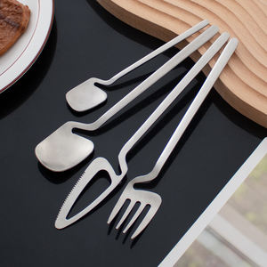 قابلة لإعادة الاستخدام سلطة معدنية خلط القهوة ملعقة وشوكة التحريك الفولاذ المقاوم للصدأ 4 طقم أدوات المائدة كوب معلق - Product Image 5