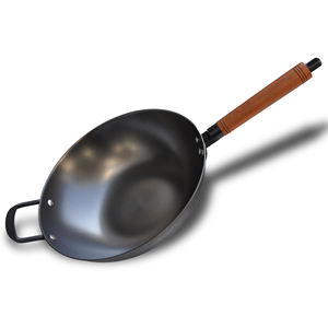 新款畅销轻质铸铁炒锅，可作为厨房用具，木柄炒锅可定制不同尺寸，带手柄 - Product Image 3