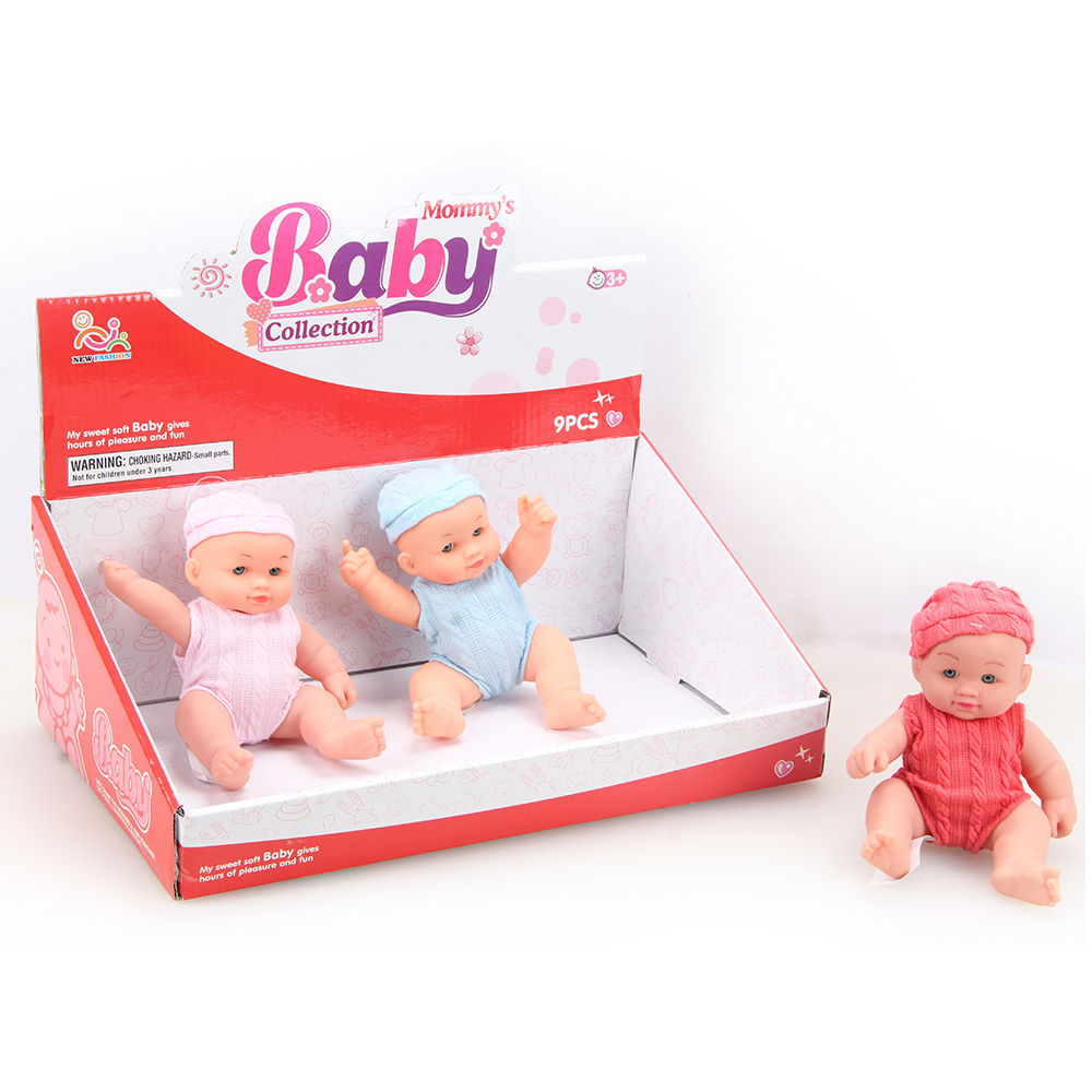 Bonecas de bebê de vinil recém-nascido, 9 polegadas, relógio real, silicone, bonecas para crianças 9 pçs/set